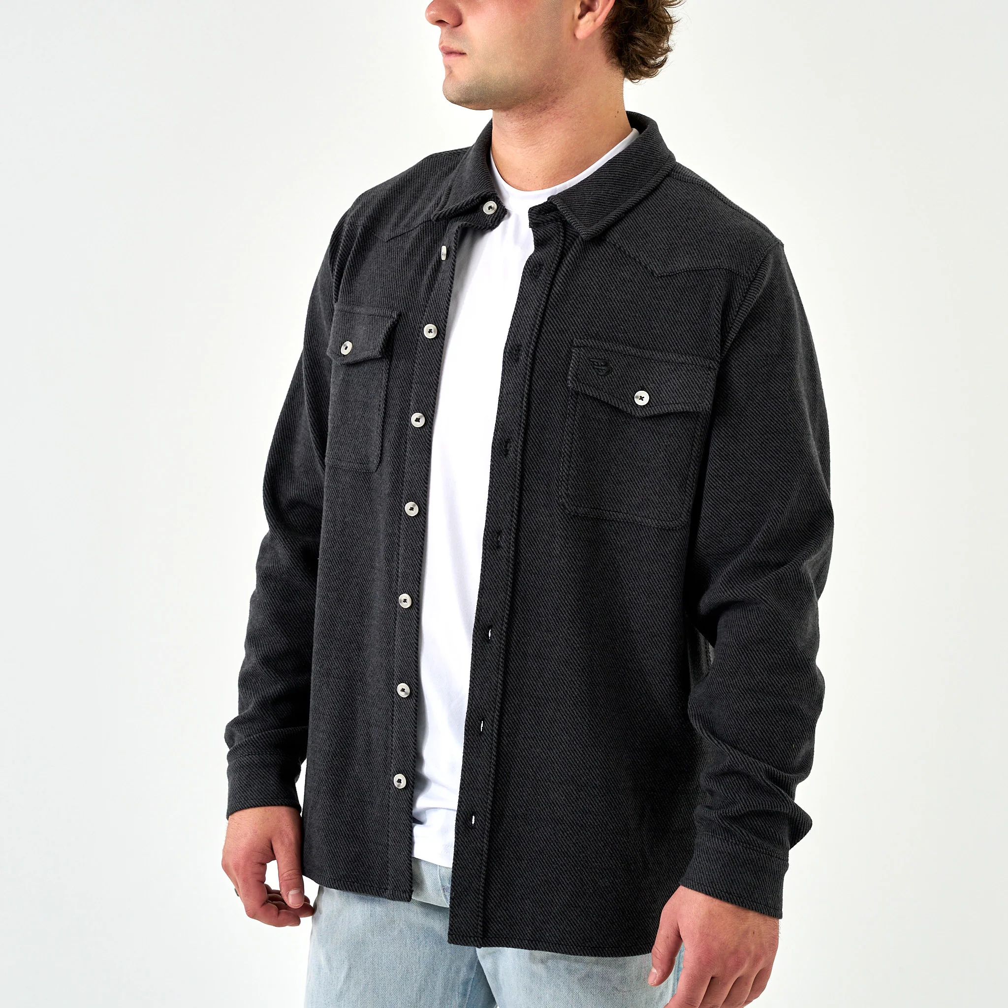 Long Sleeve -  Austin Shirt - Heather Black