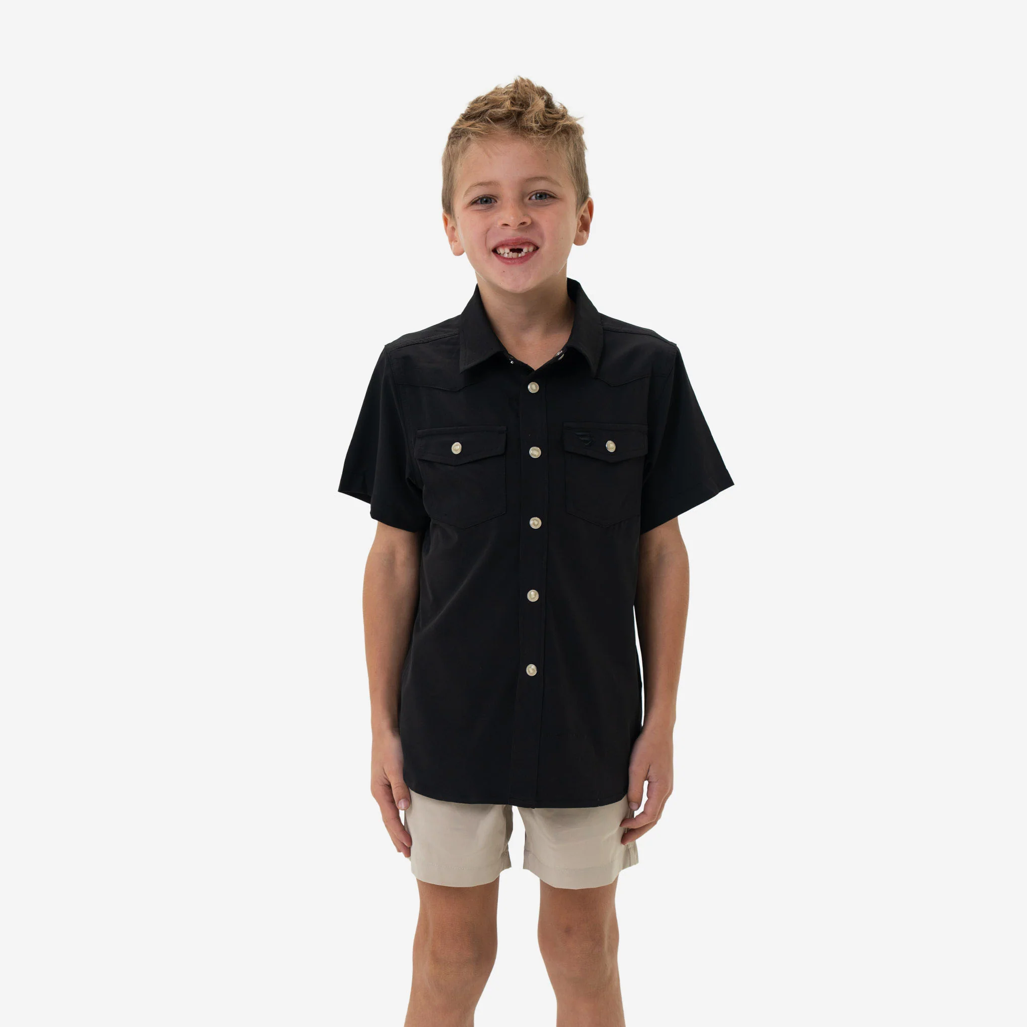 3979-youth-performance-western-shirt-black-1.webp Youth Performance Western Shirt - Black