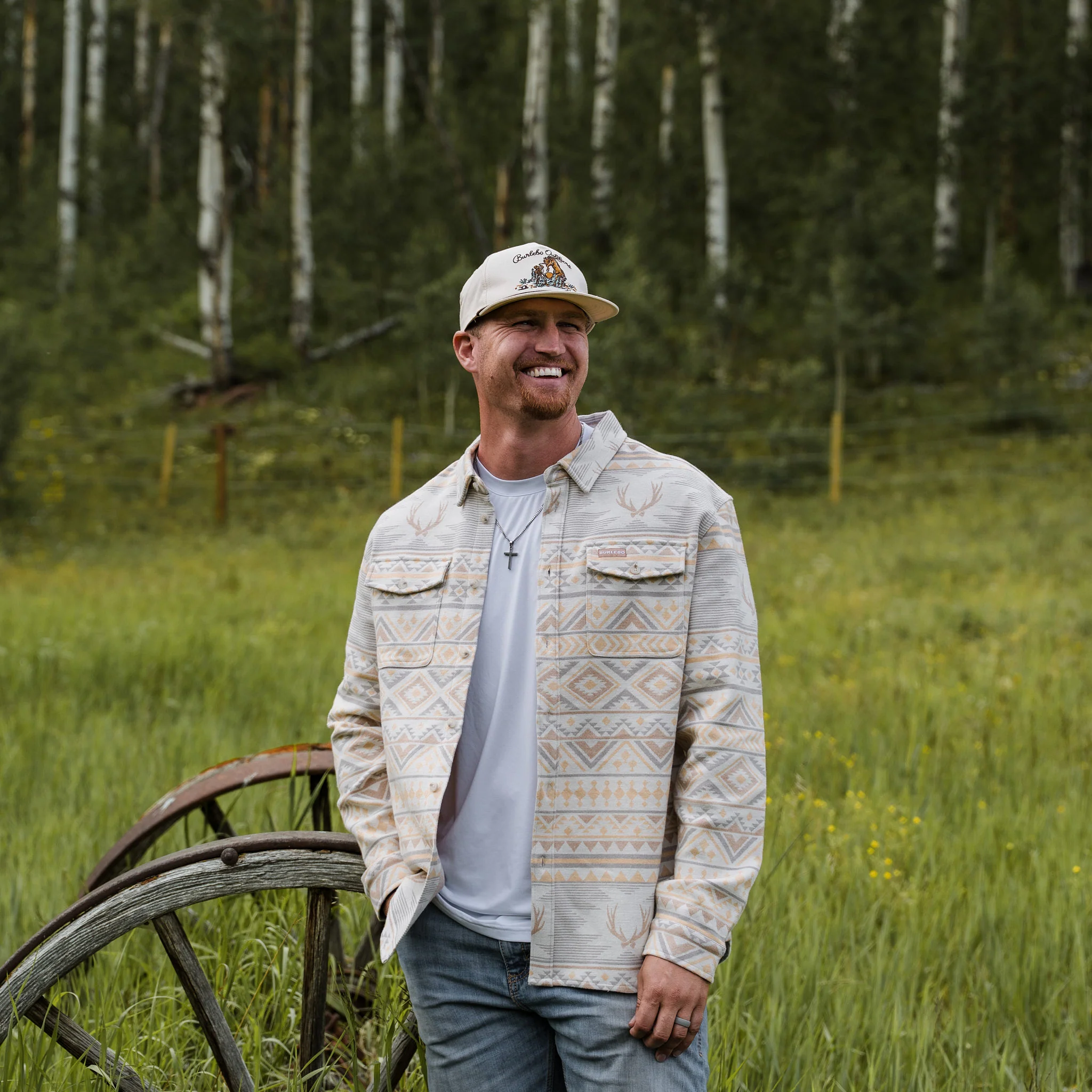 Vintage Heavyweight Flannel - Whitetail Aztec - Cream