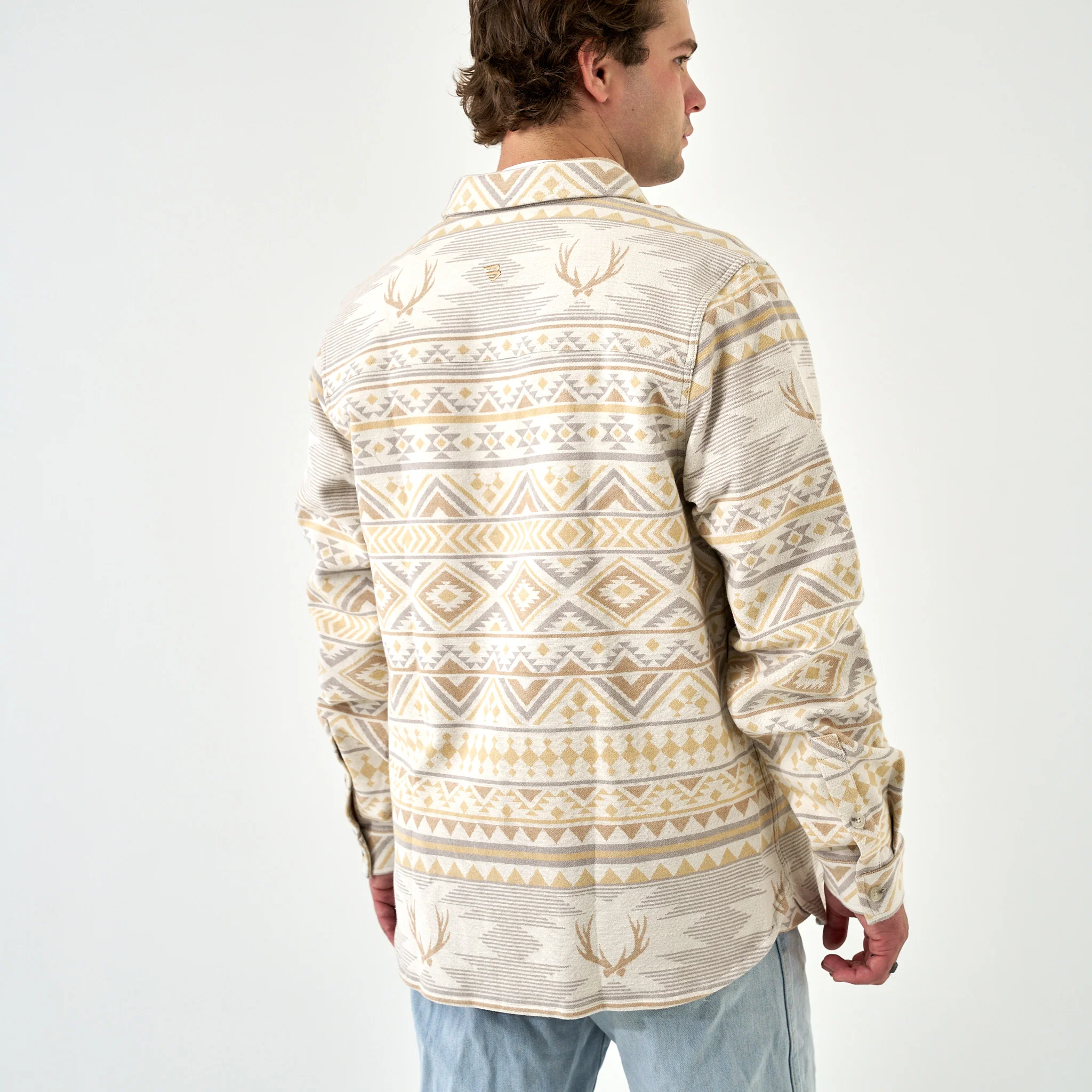 Vintage Heavyweight Flannel - Whitetail Aztec - Cream