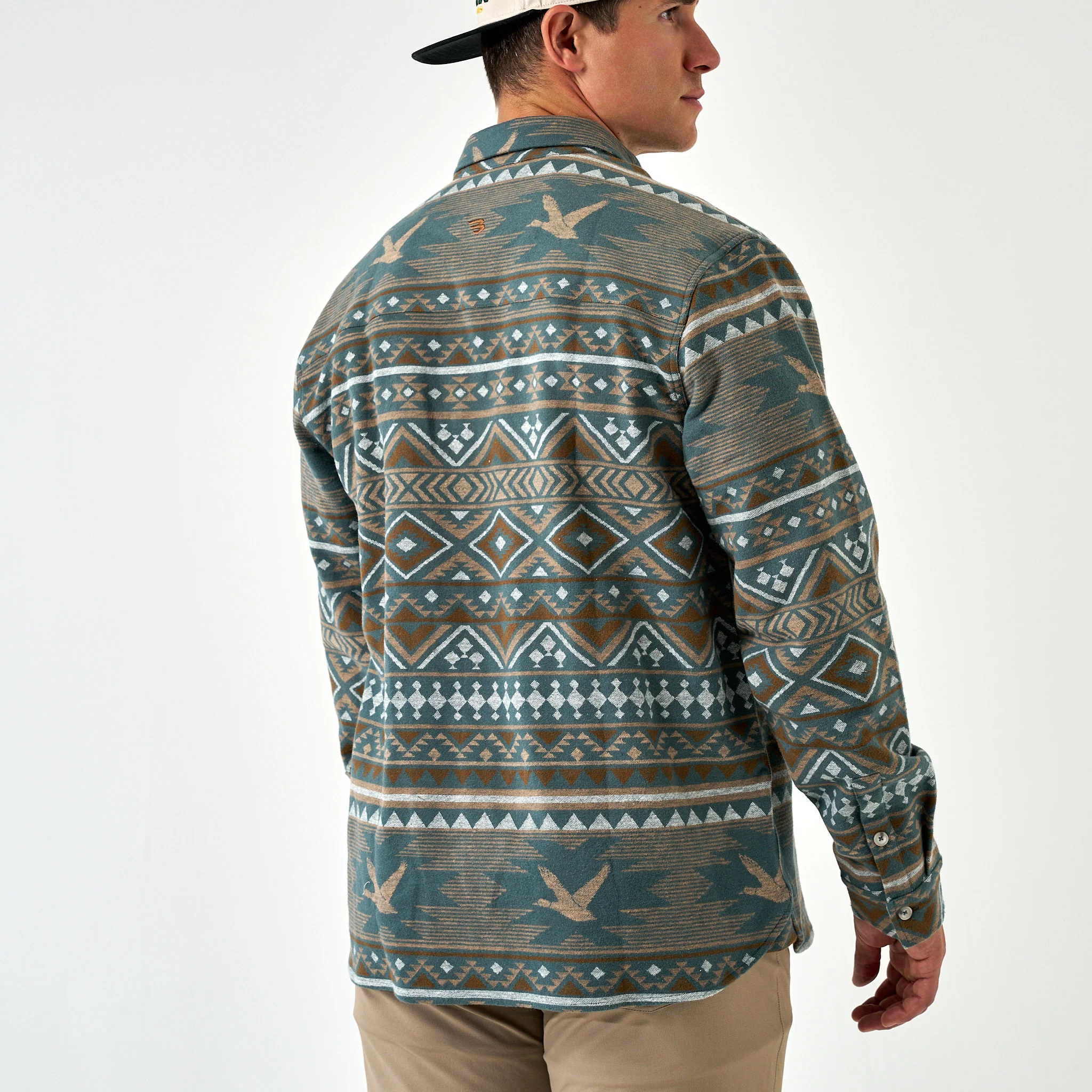 Vintage Heavyweight Flannel - Whitetail Aztec - Olive
