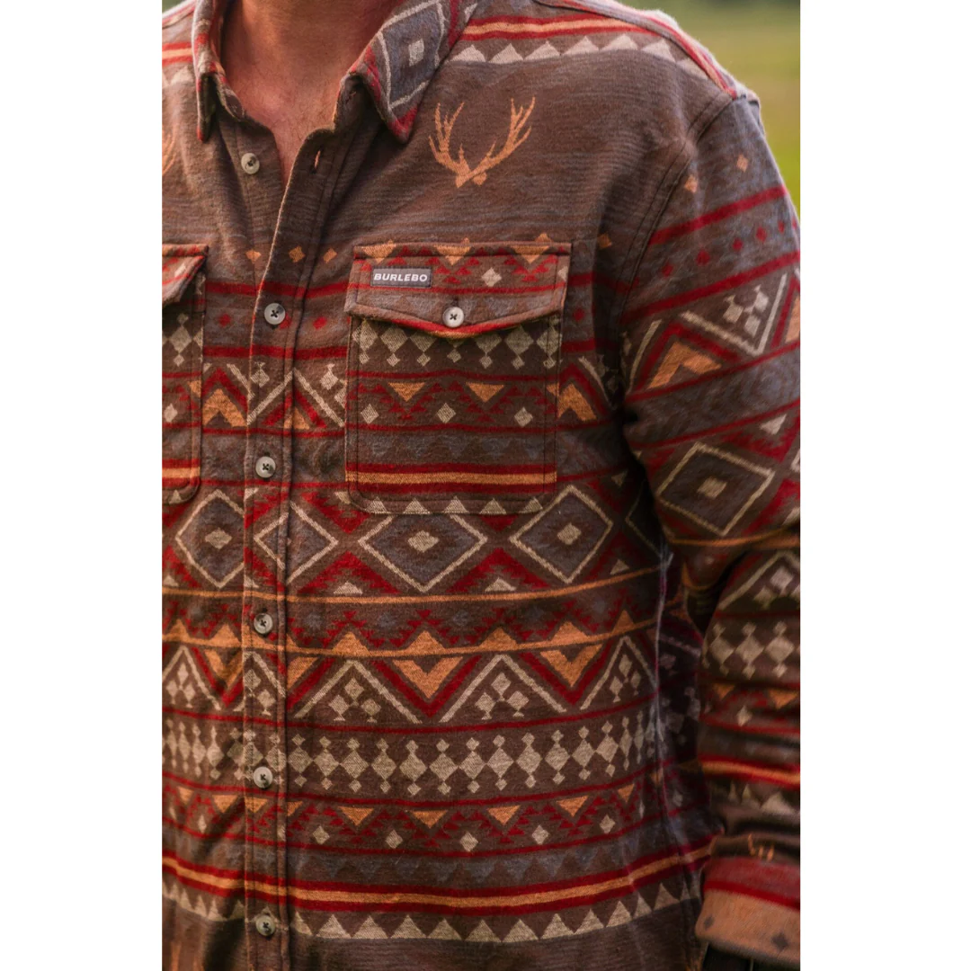 Whitetail Deer Aztec - Long Sleeve Twill
