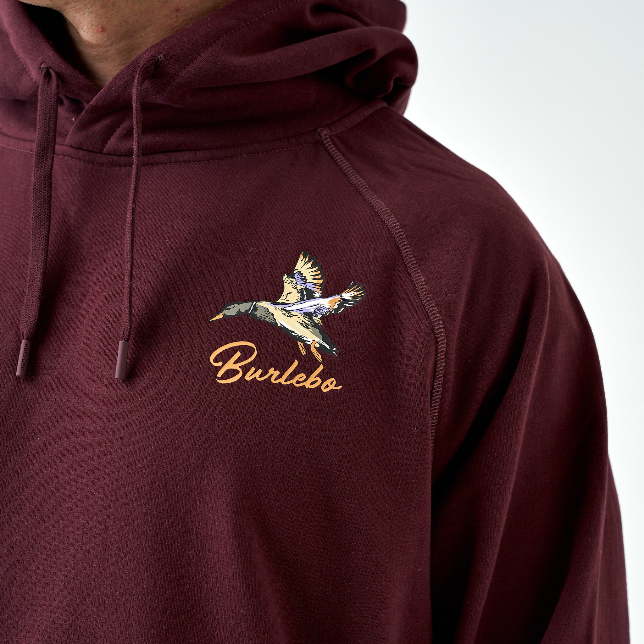 Fleece Hoodie - Pintail Triangle Duck - Maroon