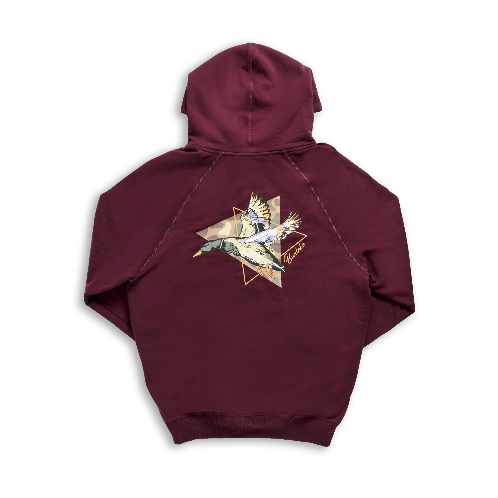 Fleece Hoodie - Pintail Triangle Duck - Maroon