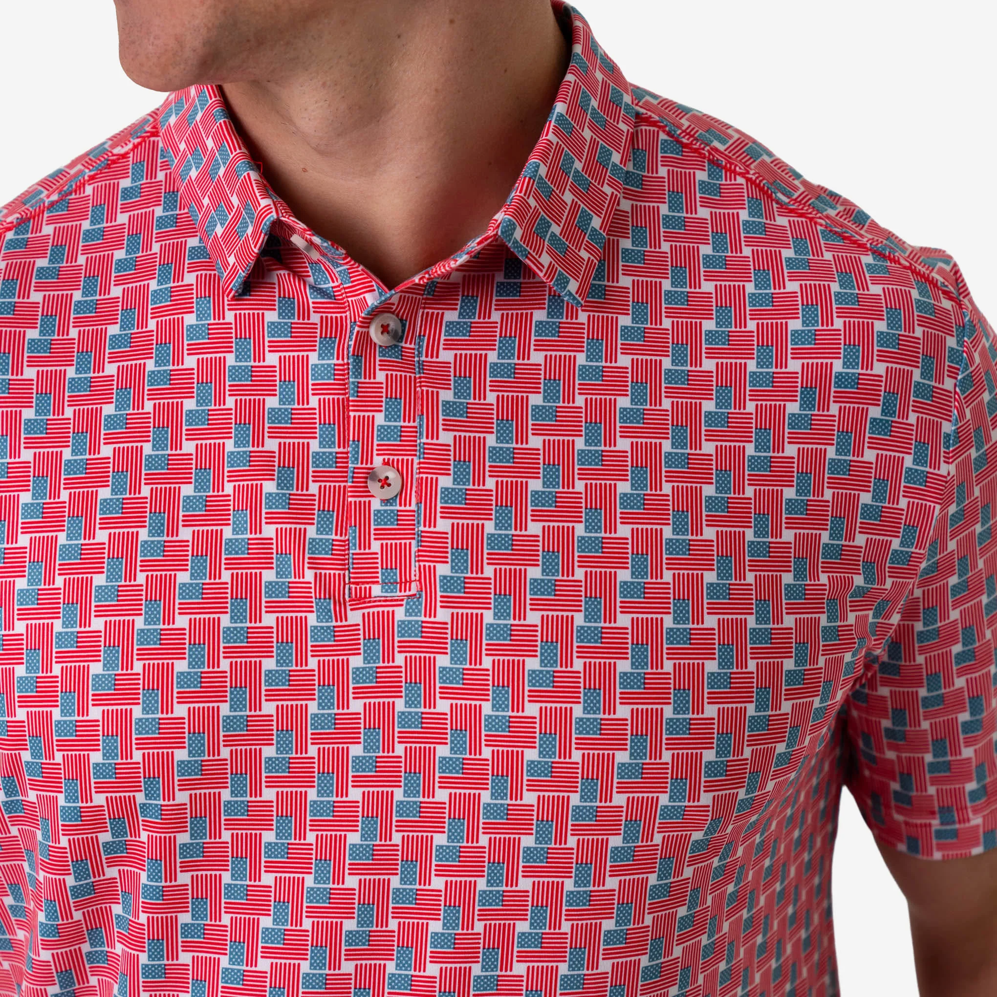 Performance Polo - American Flag Print