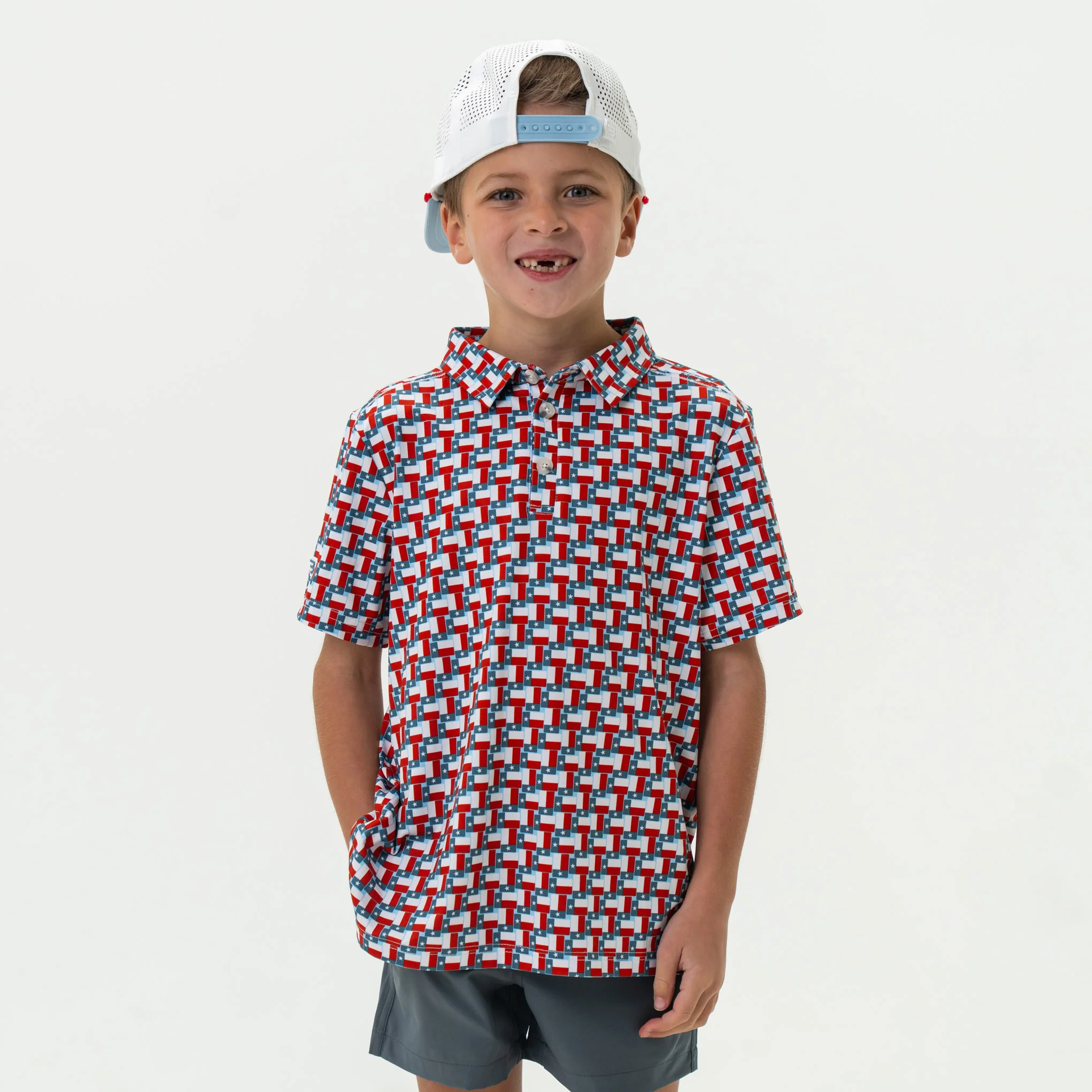 Youth Performance Polo - Texas Flag