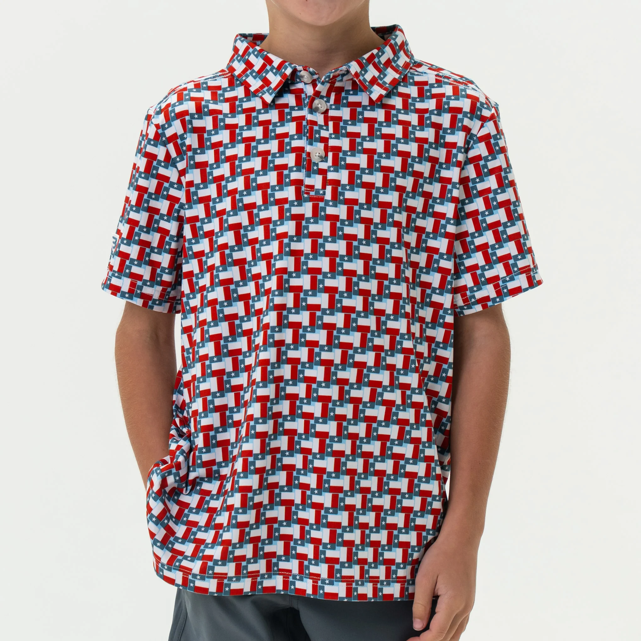 Youth Performance Polo - Texas Flag