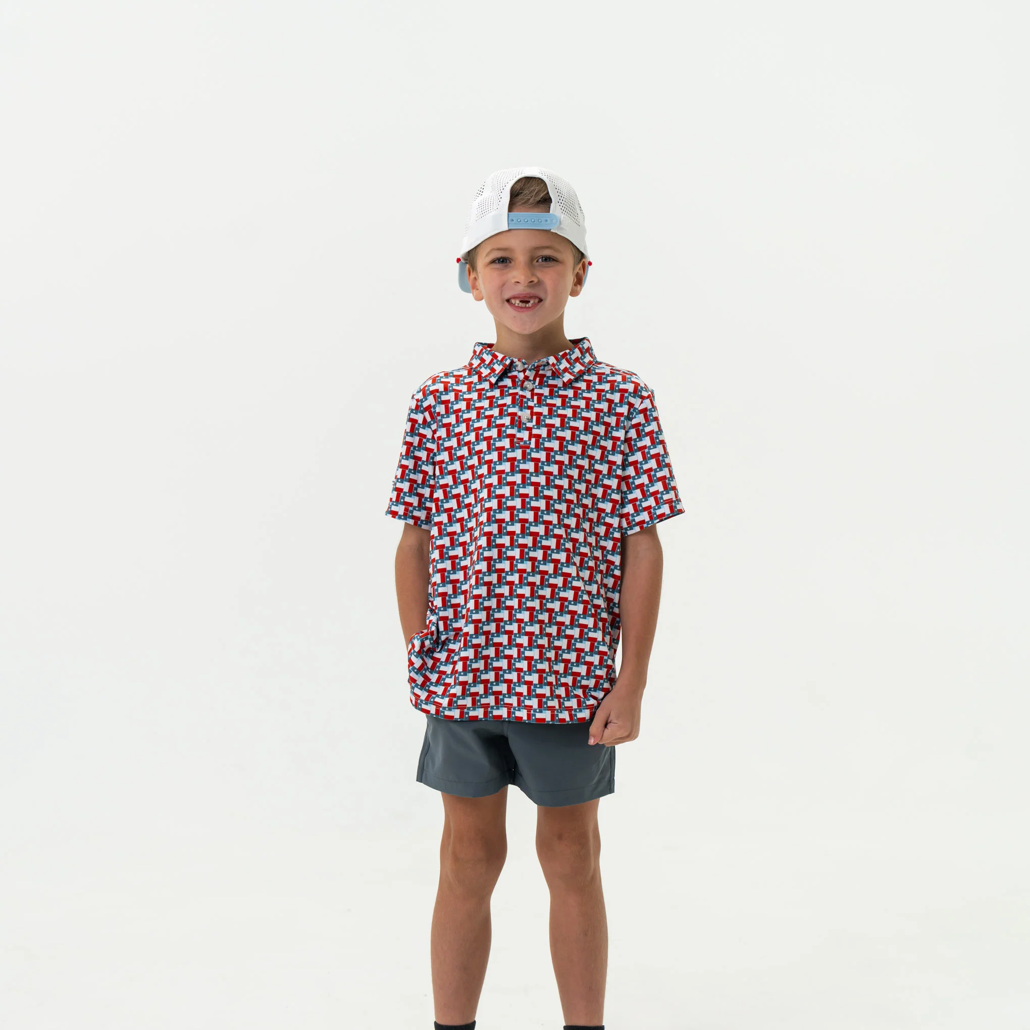 Youth Performance Polo - Texas Flag