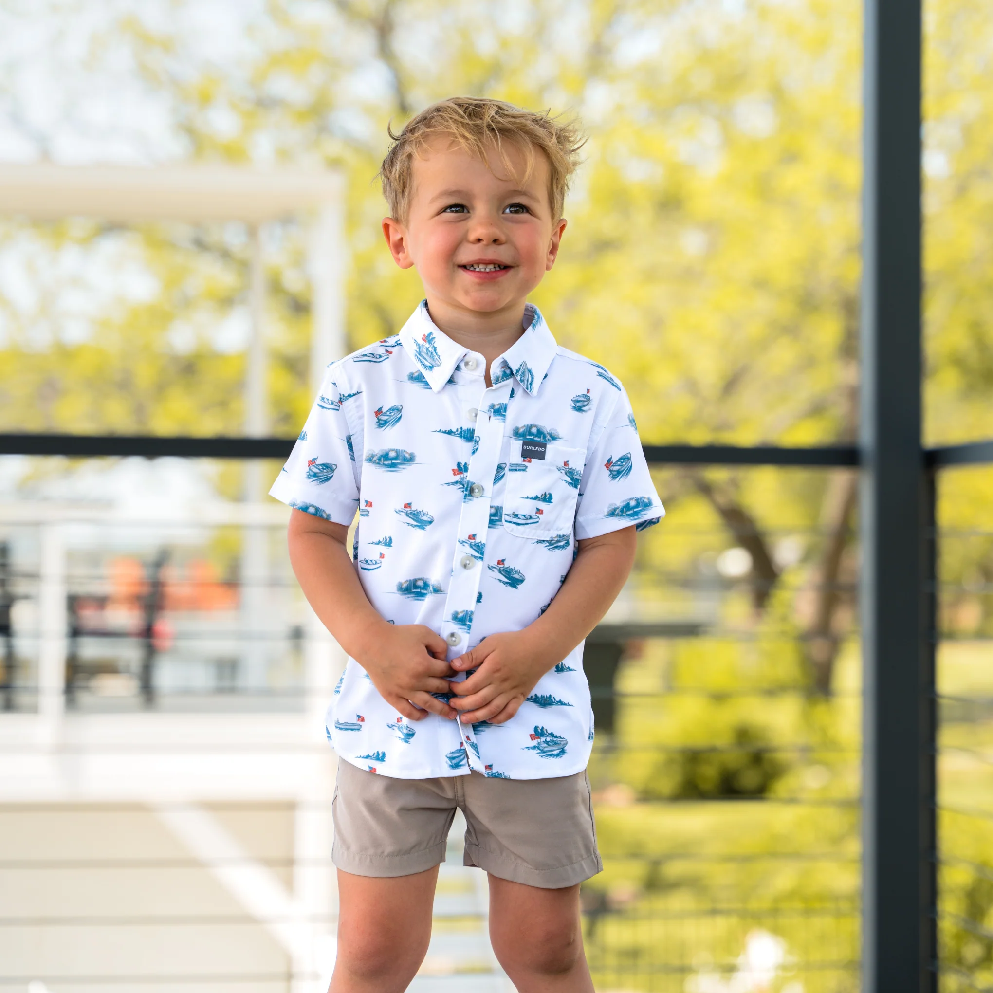 Youth Performance Button Up - Lake Weekend