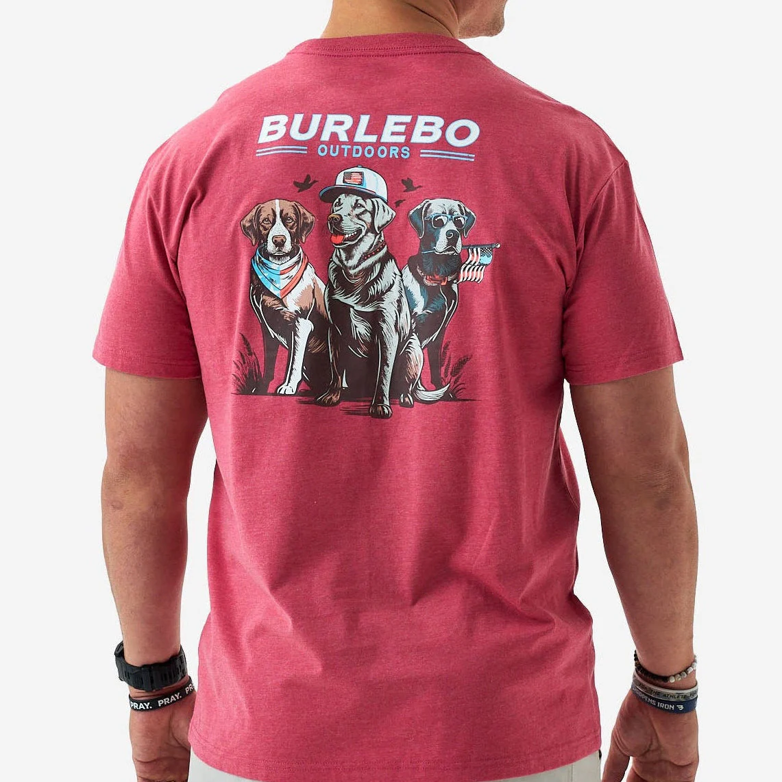 Short Sleeve Tee - American Dogs - Heather Crimson