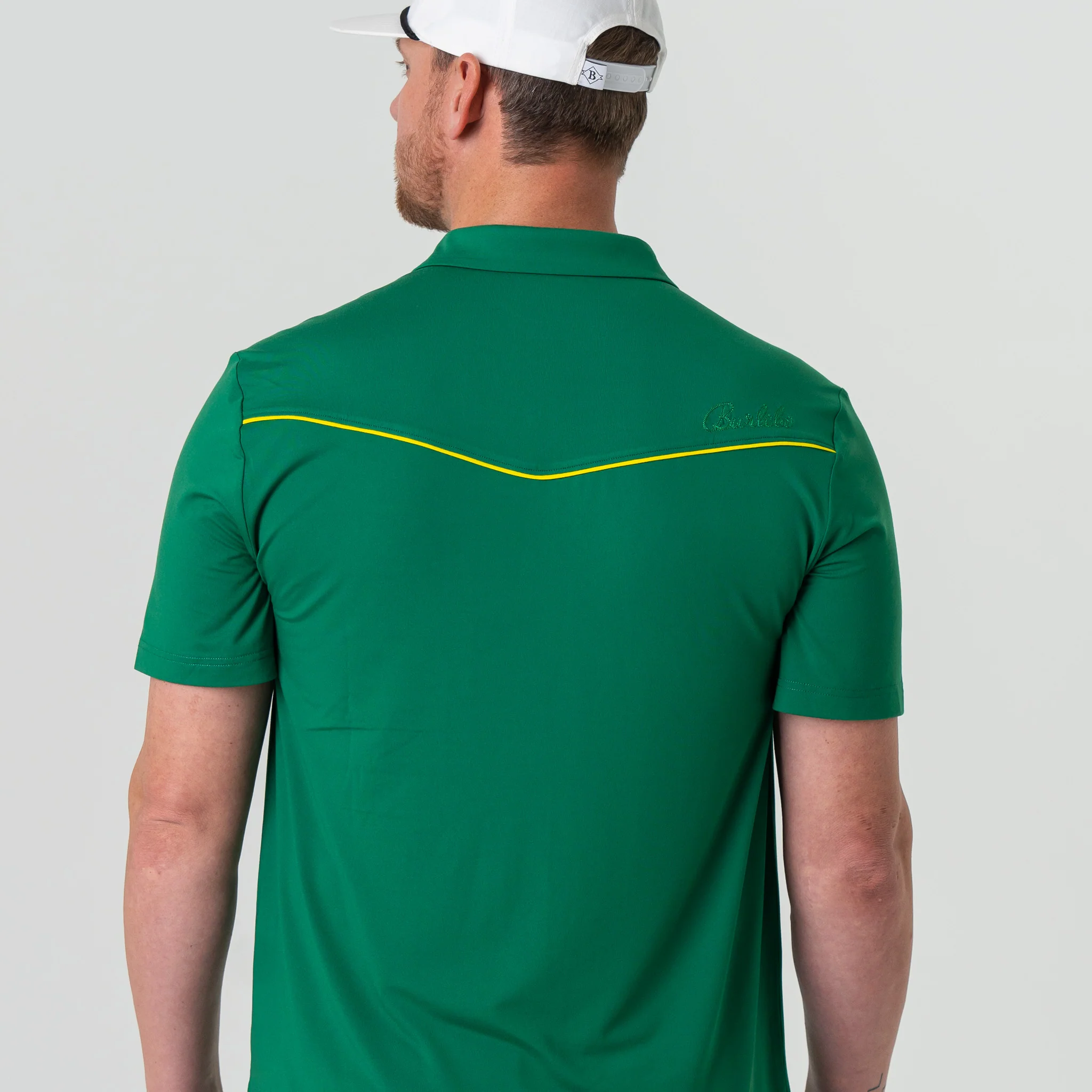4427-pearl-snap-performance-polo-green-and-yellow-4.webp Pearl Snap Performance Polo - Green and Yellow