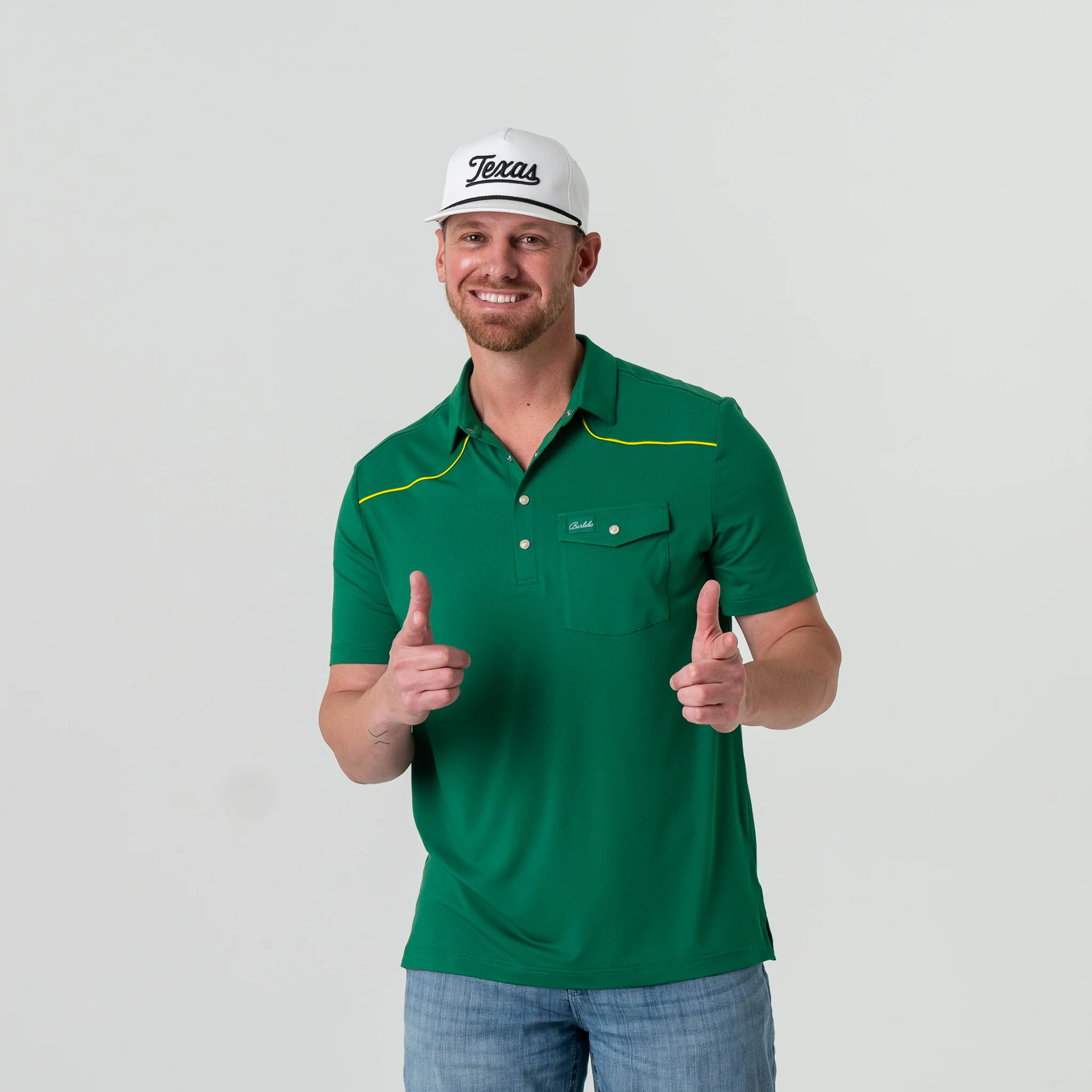 4427-pearl-snap-performance-polo-green-and-yellow-7.webp Pearl Snap Performance Polo - Green and Yellow