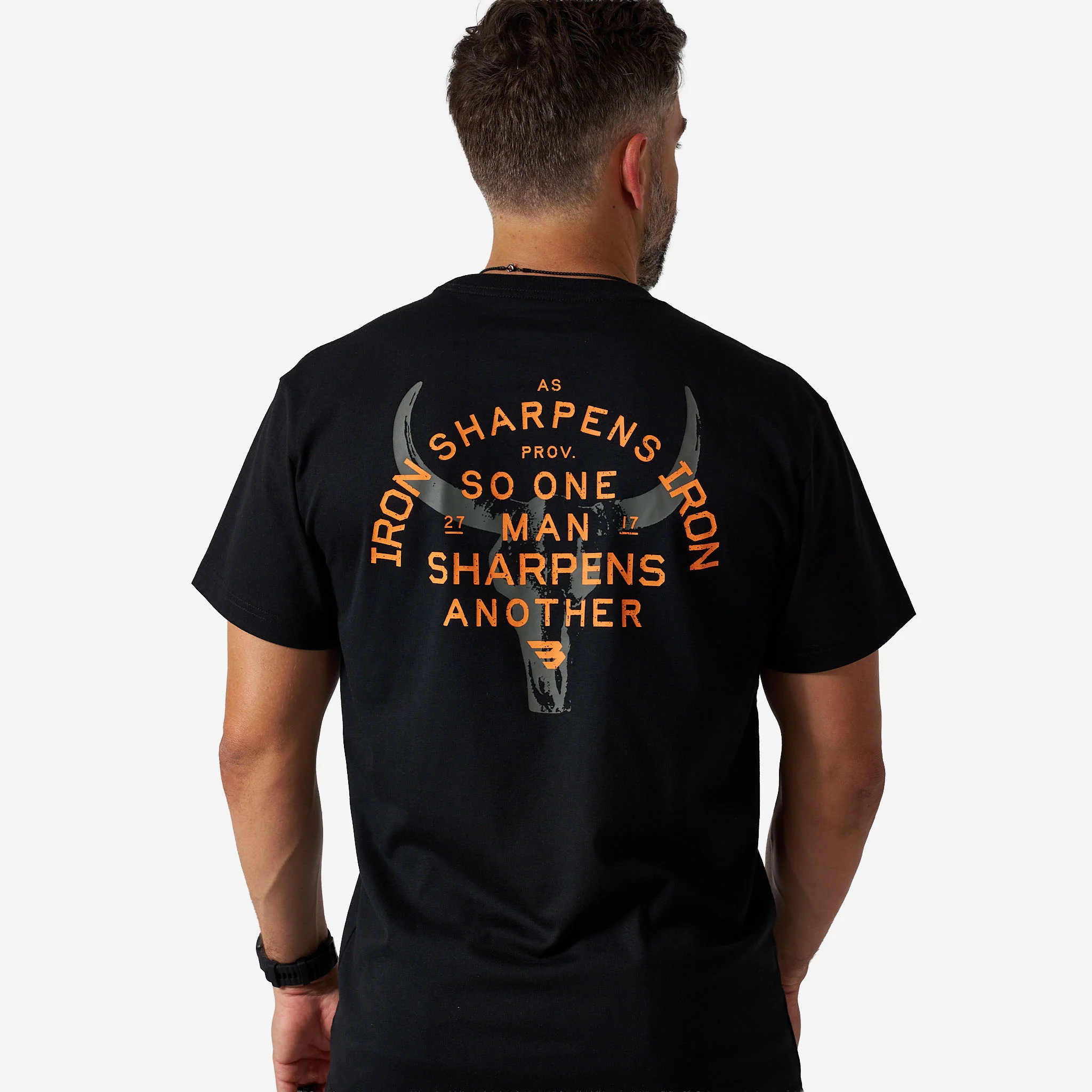 4439-short-sleeve-tee-proverbs-27-17-black-1.webp Short Sleeve Tee - Proverbs 27:17 - Black