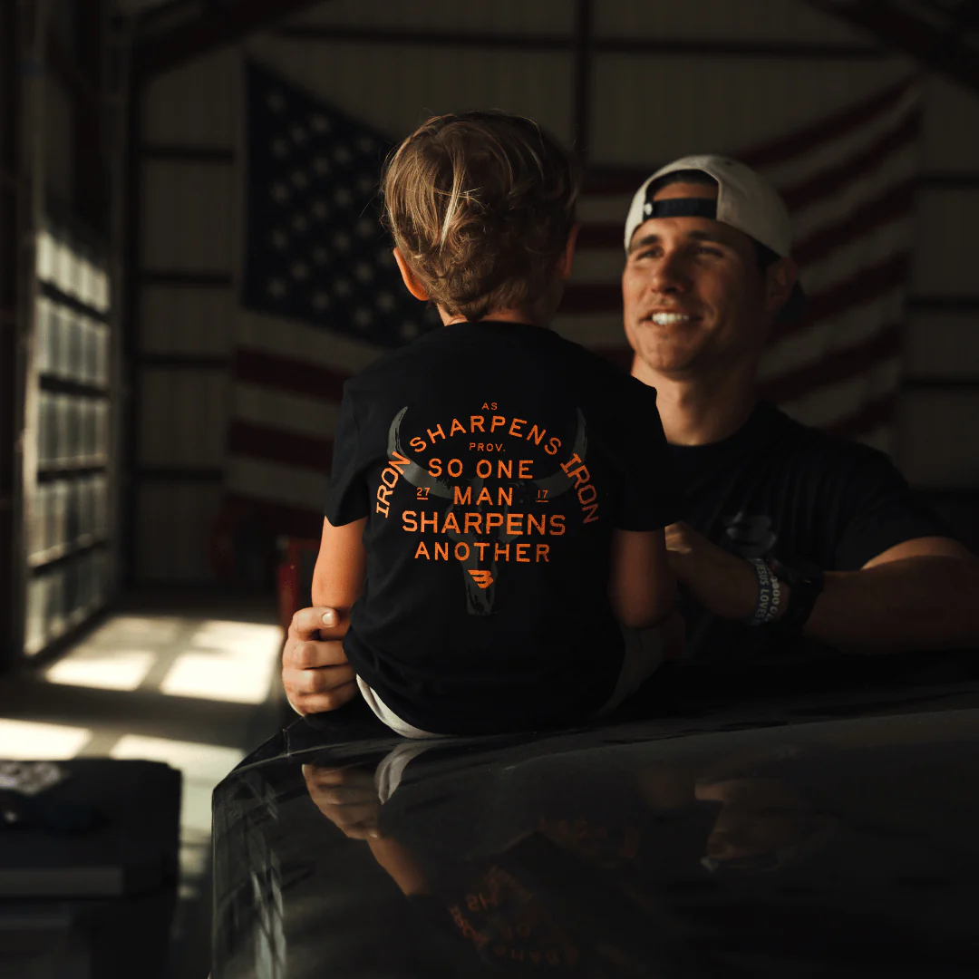 Youth Short Sleeve Tee - Proverbs 27:17 - Black
