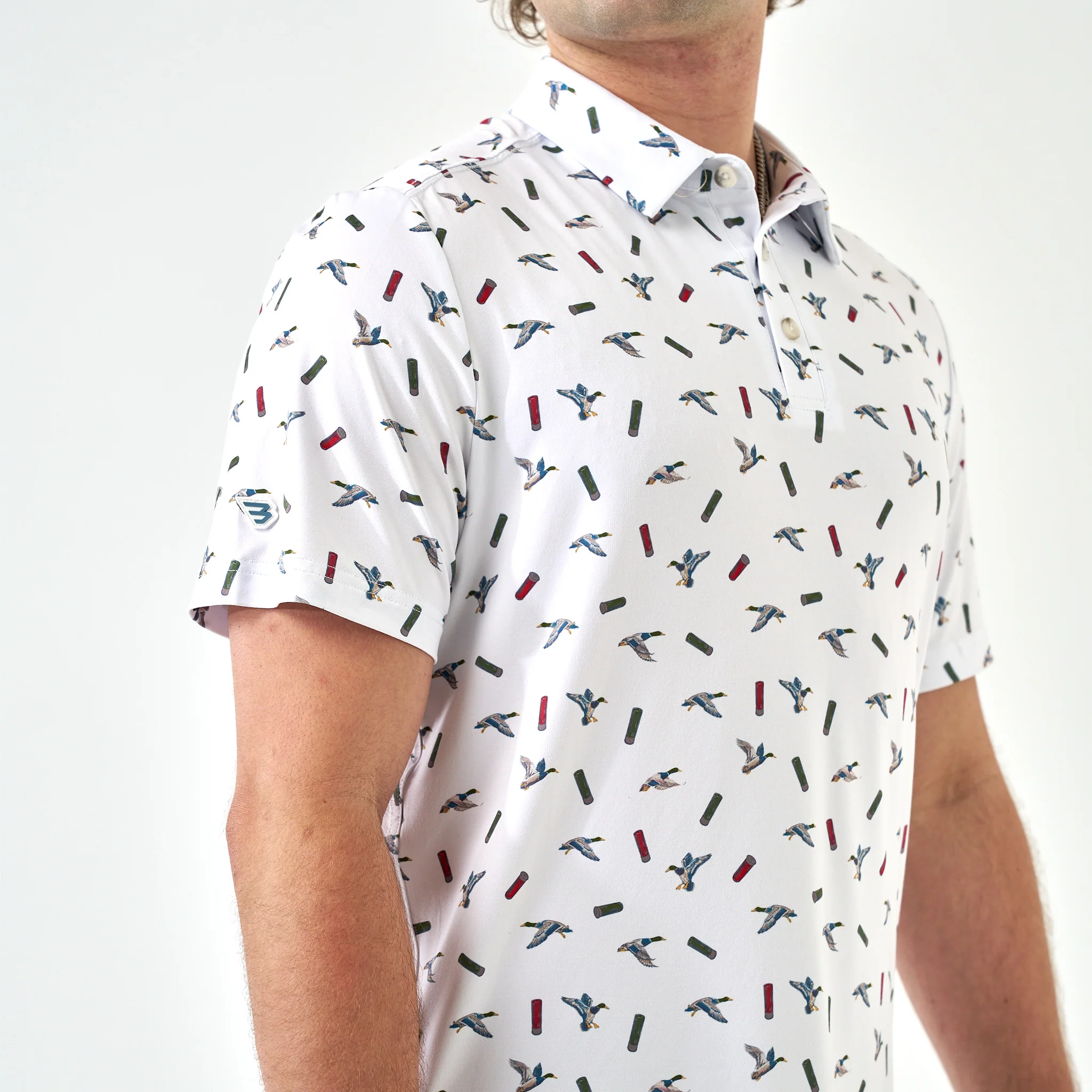 Performance Polo - Ducks And Shells - White