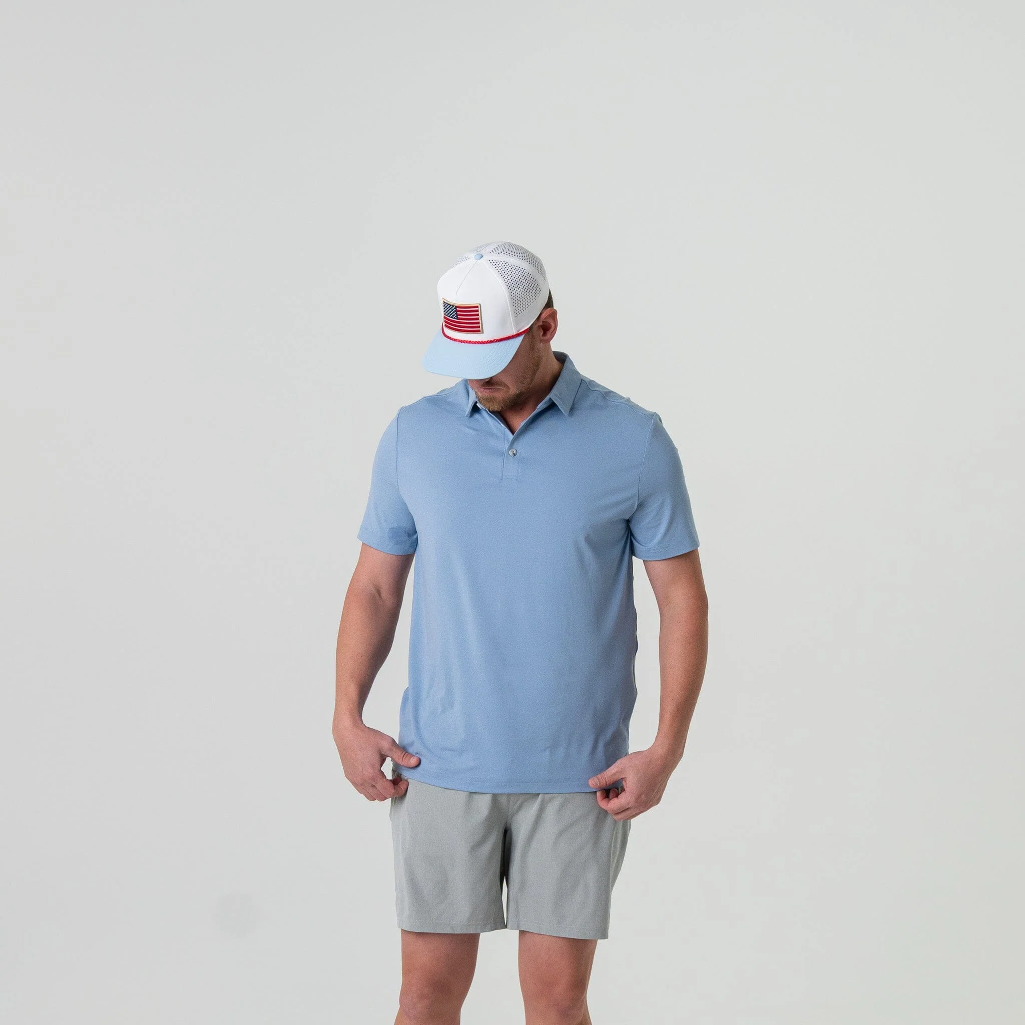 Performance Polo - Heather Sky Blue