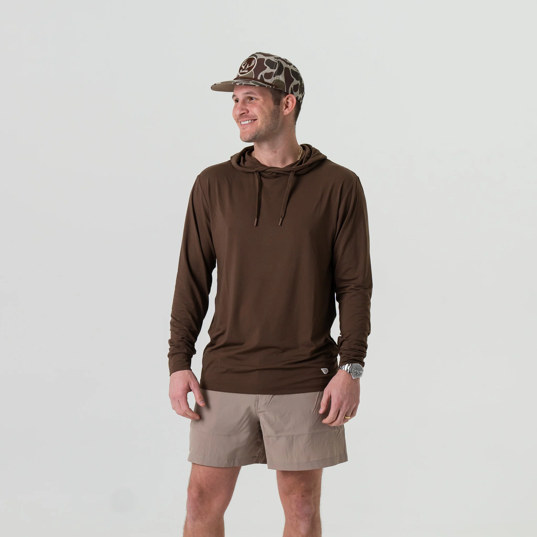Performance Hoodie - Heather Brown