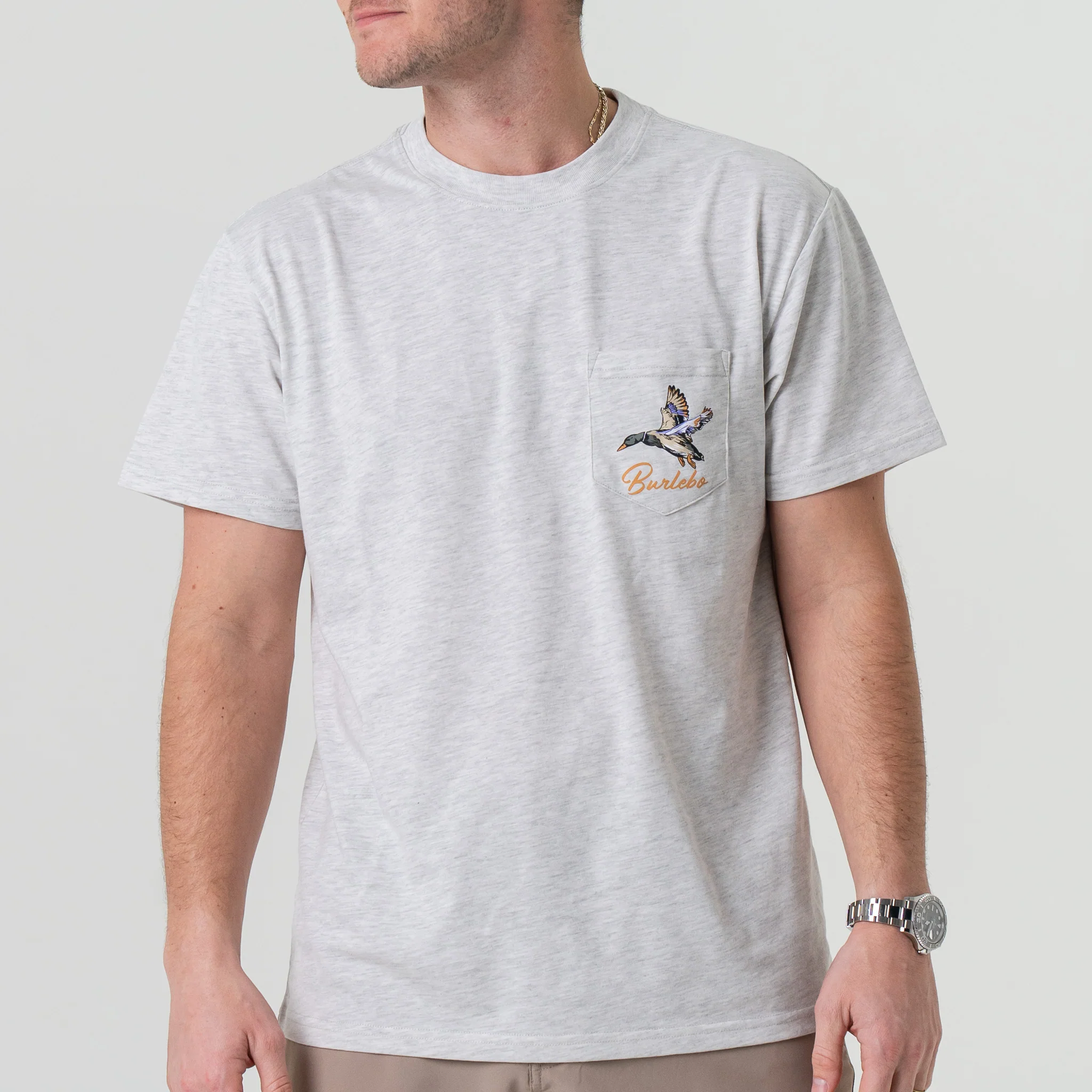 4632-short-sleeve-tee-pintail-triangle-duck-heather-ash-grey-5.webp Short Sleeve Tee - Pintail Triangle Duck - Heather Ash Grey
