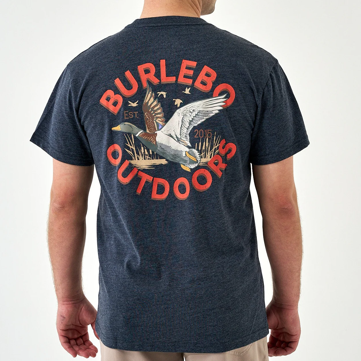 Short Sleeve Tee - Old School Duck Hunt - Heather Navy