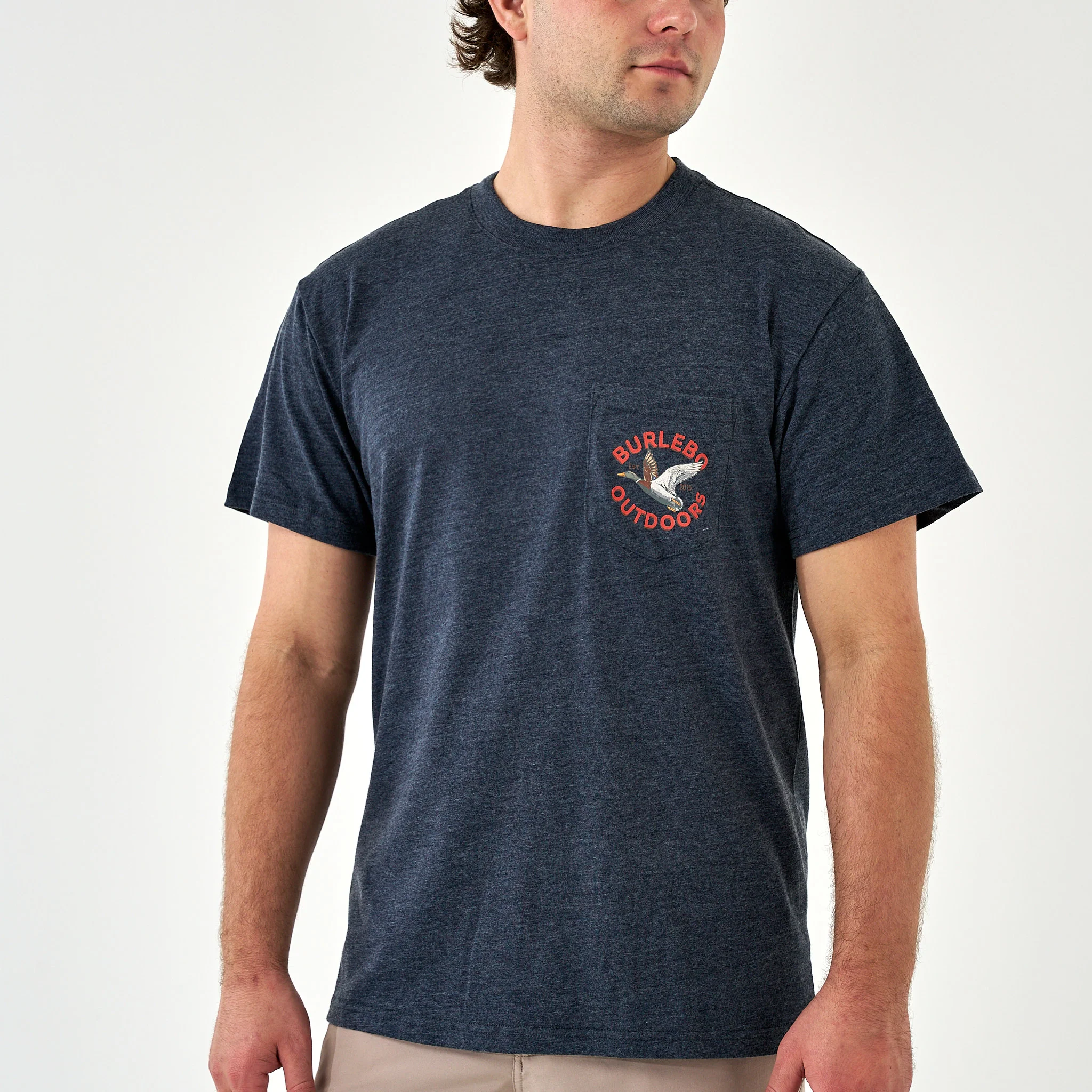 Short Sleeve Tee - Old School Duck Hunt - Heather Navy