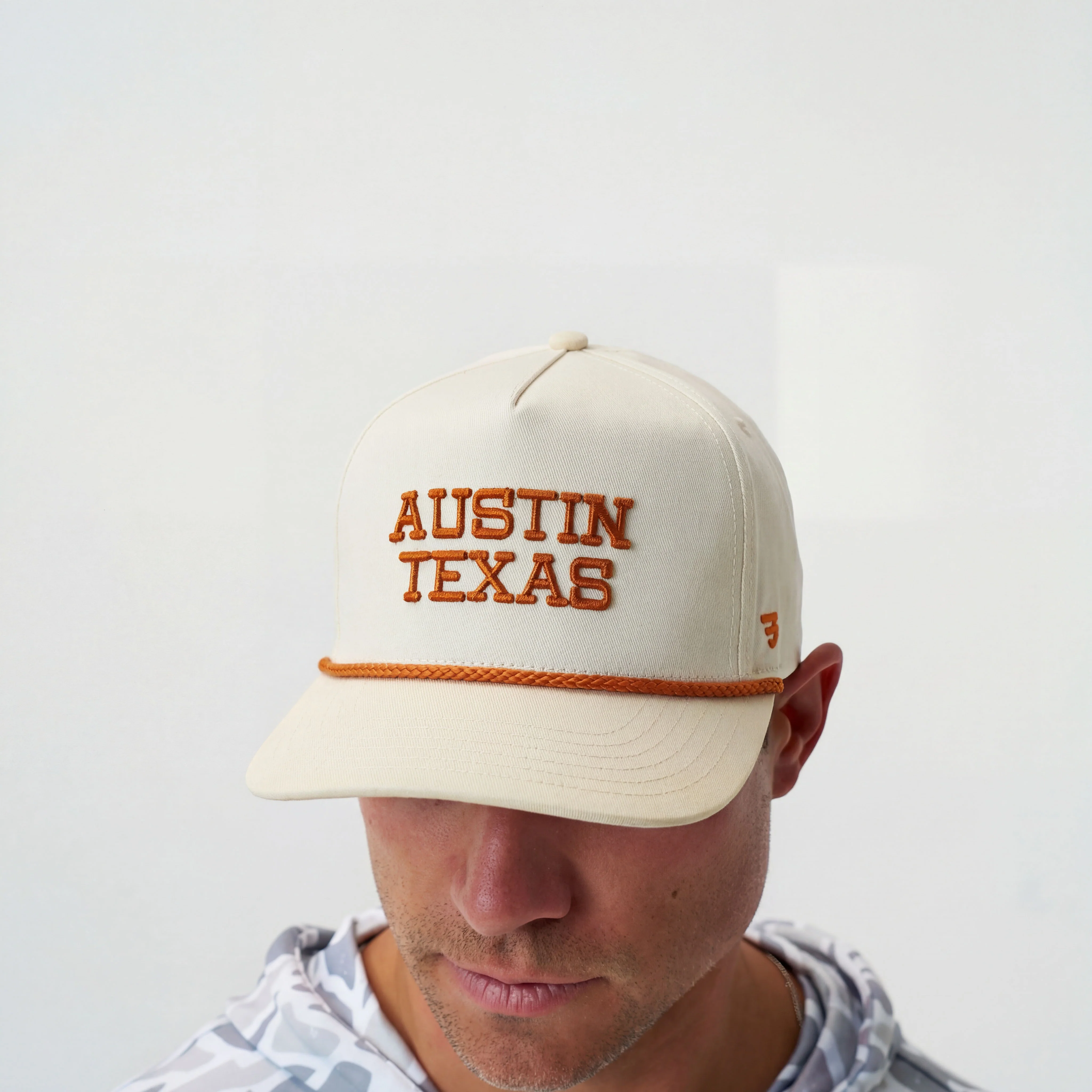 Cap - Austin Texas - Cream & Orange