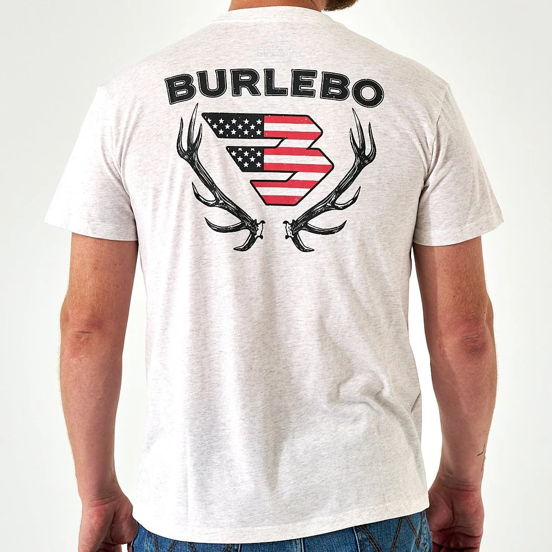 Short Sleeve Tee - Elk Horn Logo - Heather Oat