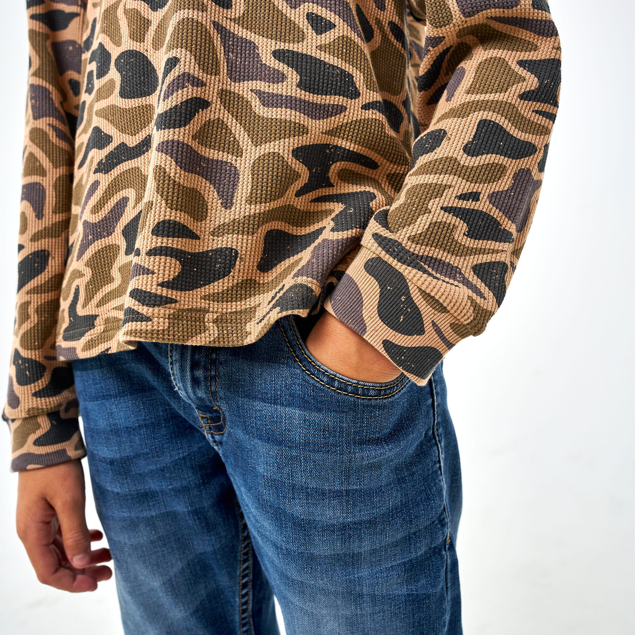 4794-youth-thermal-hoodie-gauge-camo-5.jpg Youth Thermal Hoodie - Gauge Camo