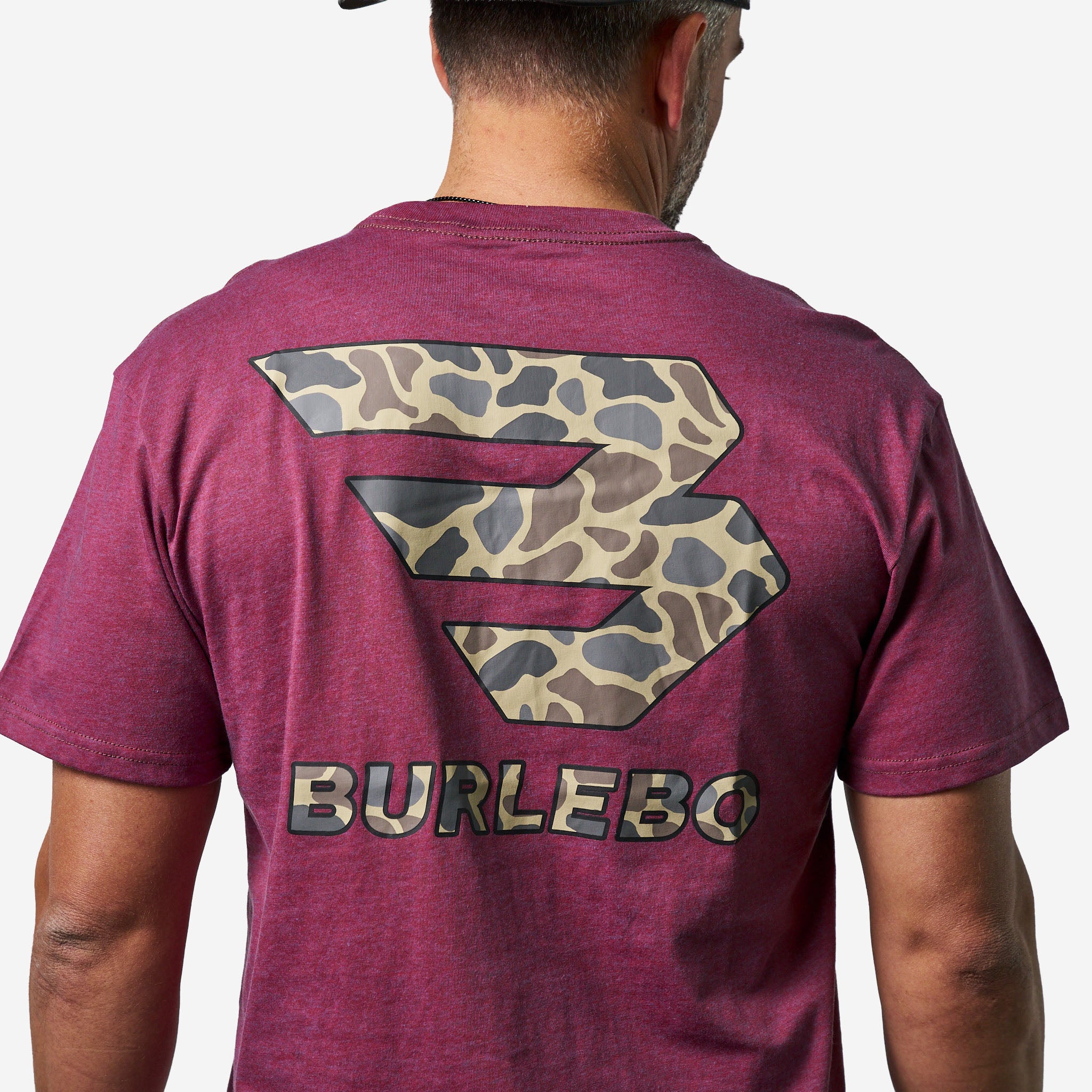 Short Sleeve Tee - Flying B Classic Deer Camo - Heather Wine