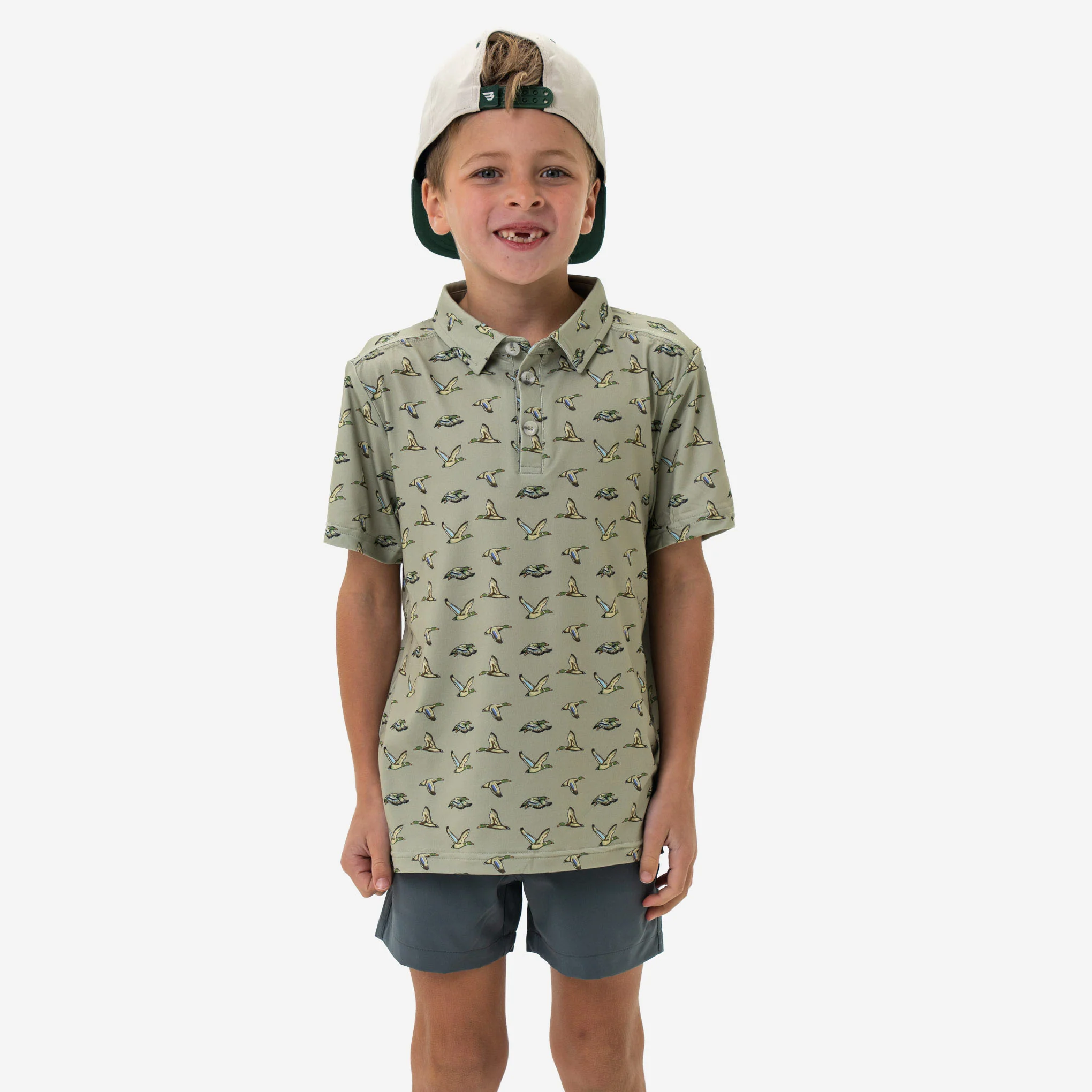 4928-youth-performance-polo-flying-ducks-green-1.webp Youth Performance Polo - Flying Ducks Green