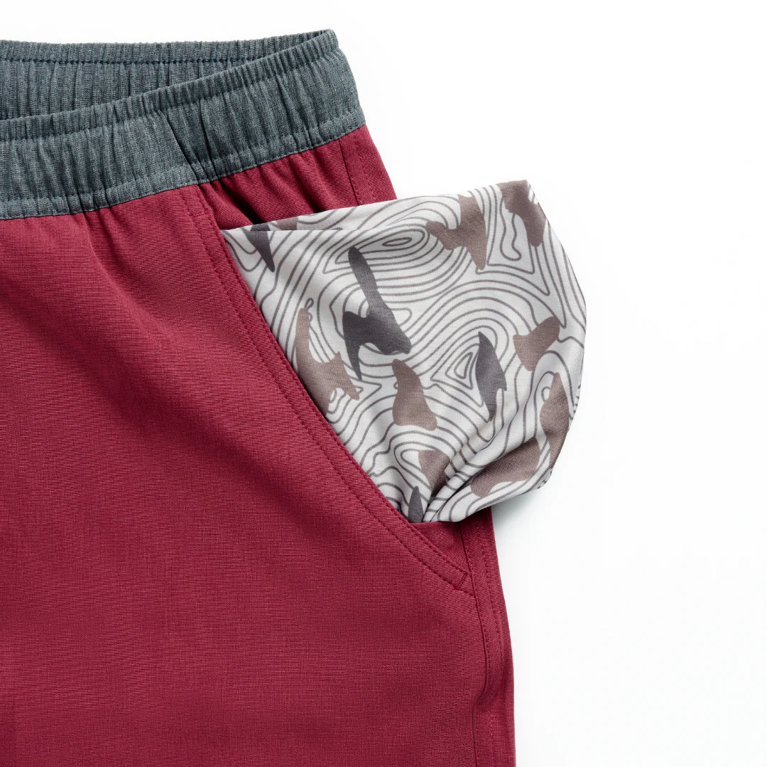 Athletic Short - Cardinal - Topo Desert Camo Liner