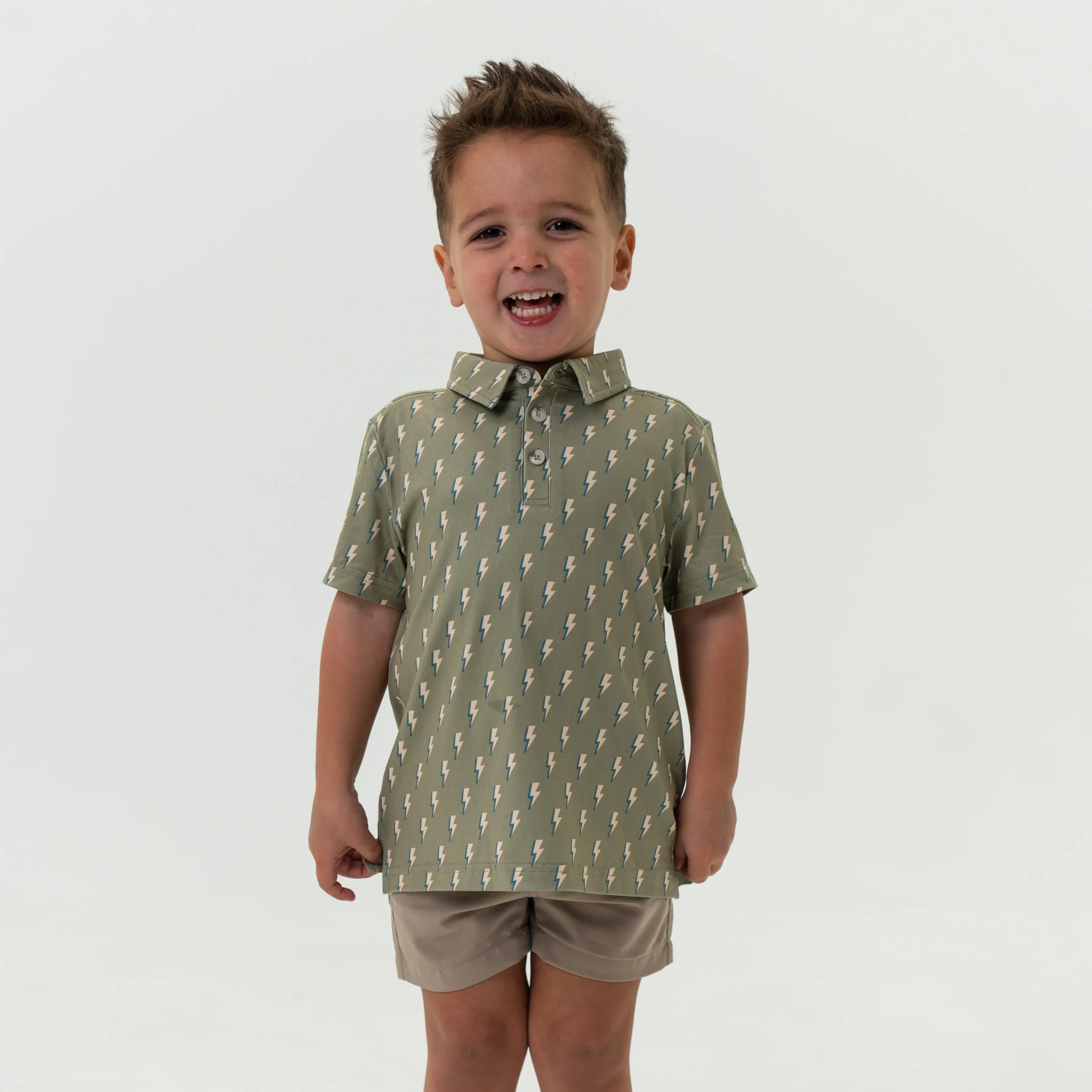 Youth Performance Polo - Sage Lightning