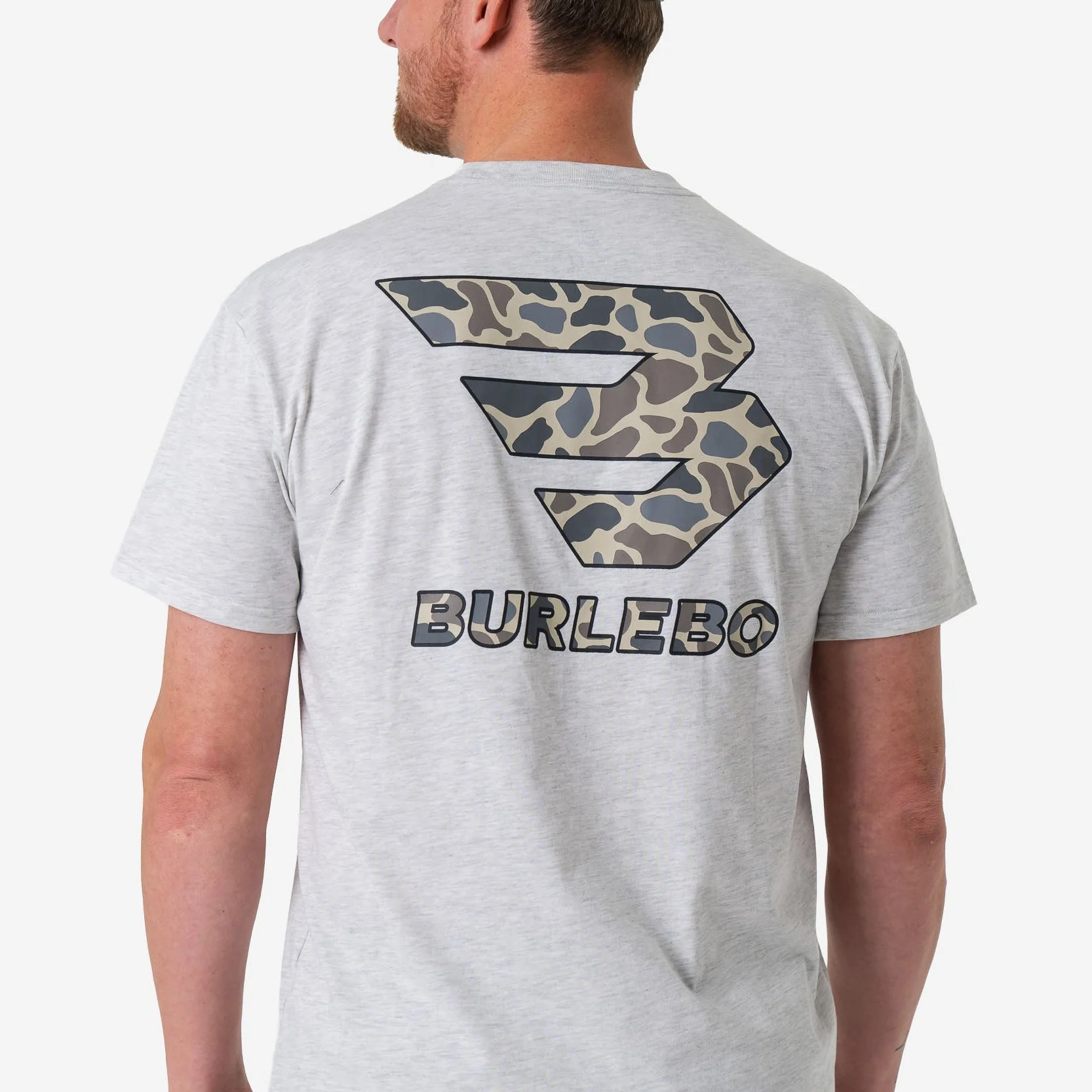 Short Sleeve Tee - Flying B Classic Deer Camo - Ash Grey