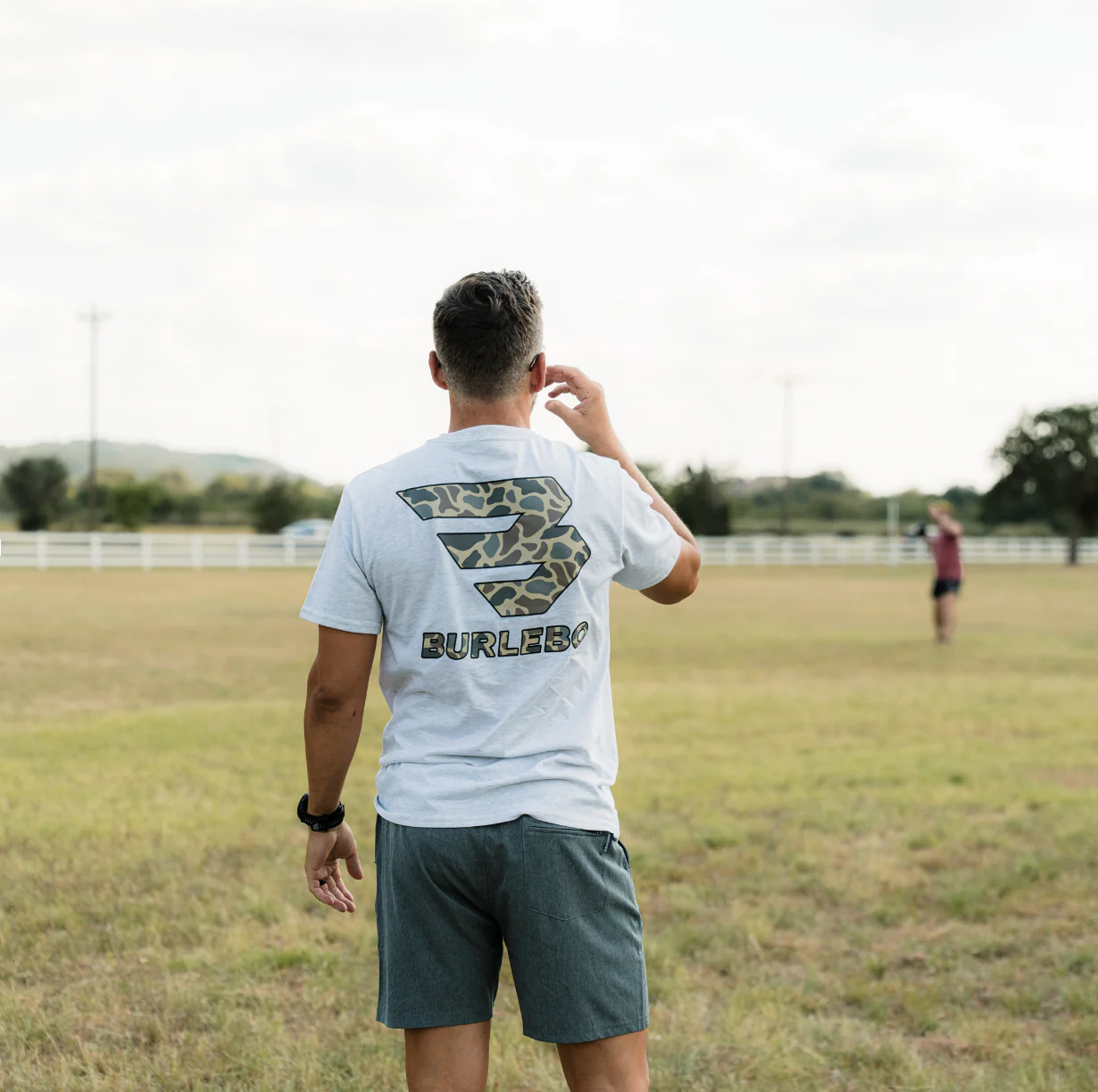 Short Sleeve Tee - Flying B Classic Deer Camo - Ash Grey