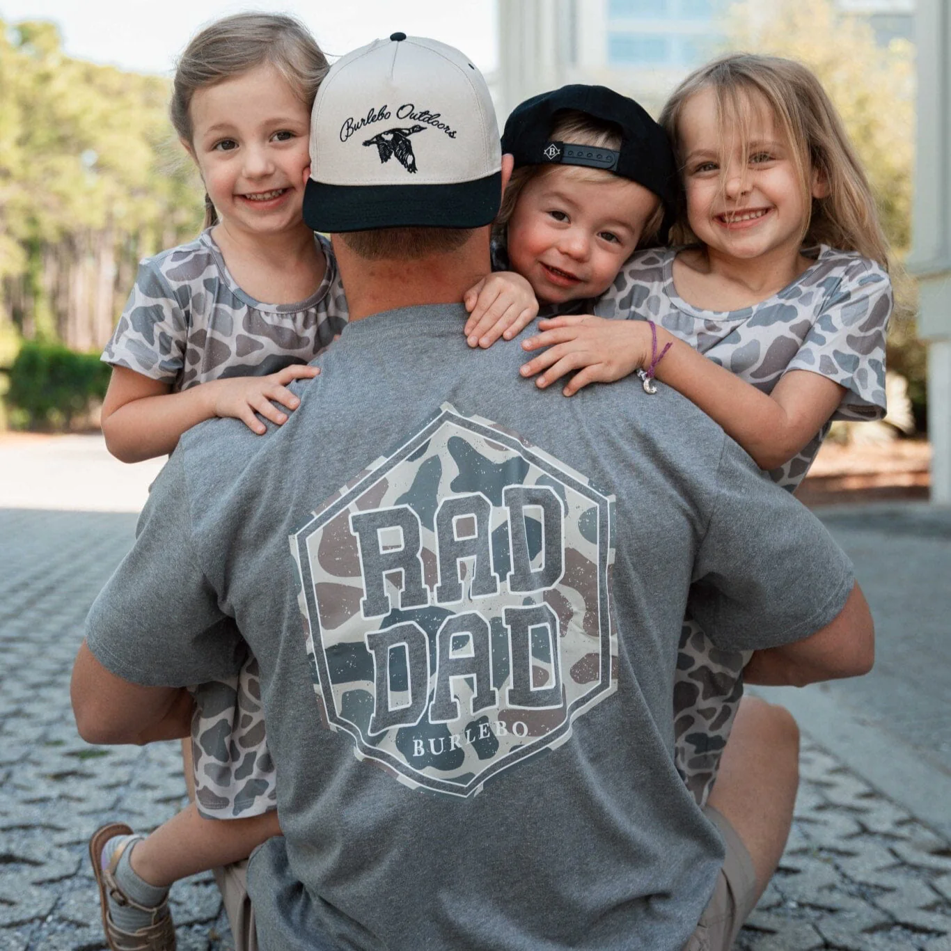 Short Sleeve Tee - Rad Dad Deer Camo - Dark Heather Grey