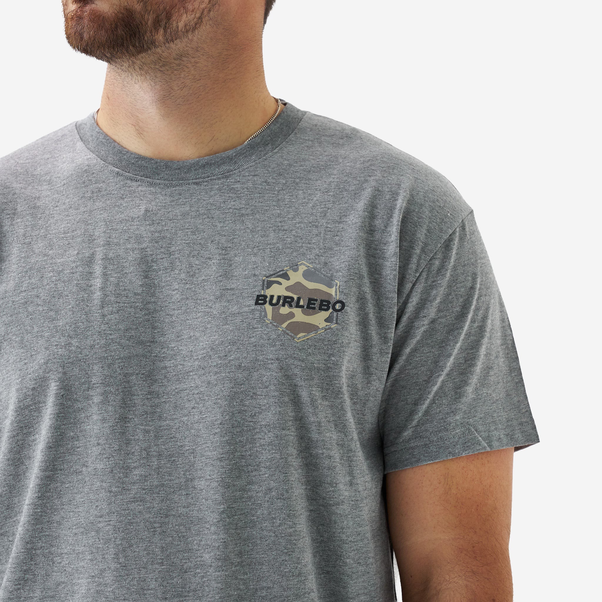 Short Sleeve Tee - Rad Dad Deer Camo - Dark Heather Grey