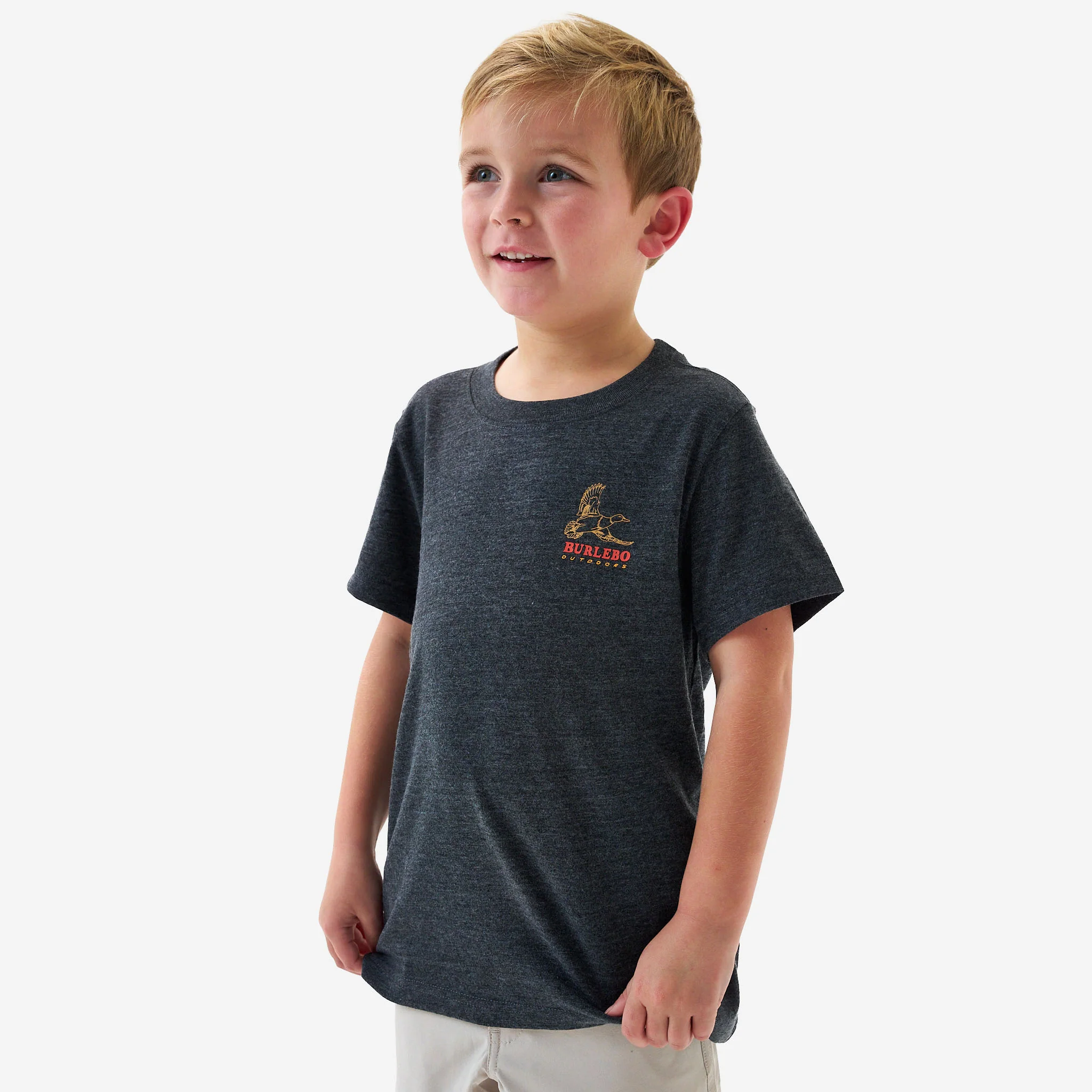 Youth Short Sleeve Tee - Duck Wild - Heather Black
