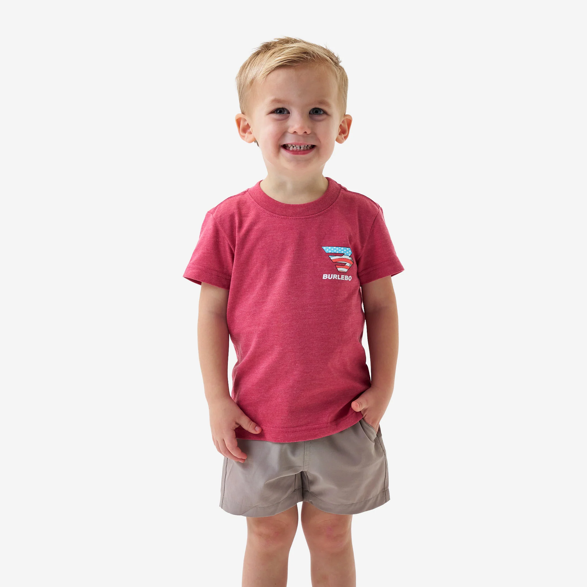 Youth Short Sleeve Tee - American Dogs - Heather Crimson