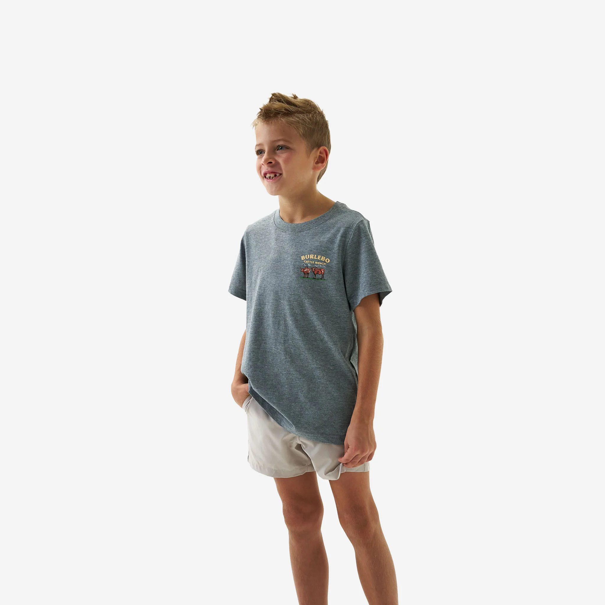 Youth Short Sleeve Tee - BURLEBO Cattle Ranch - Dark Heather Grey