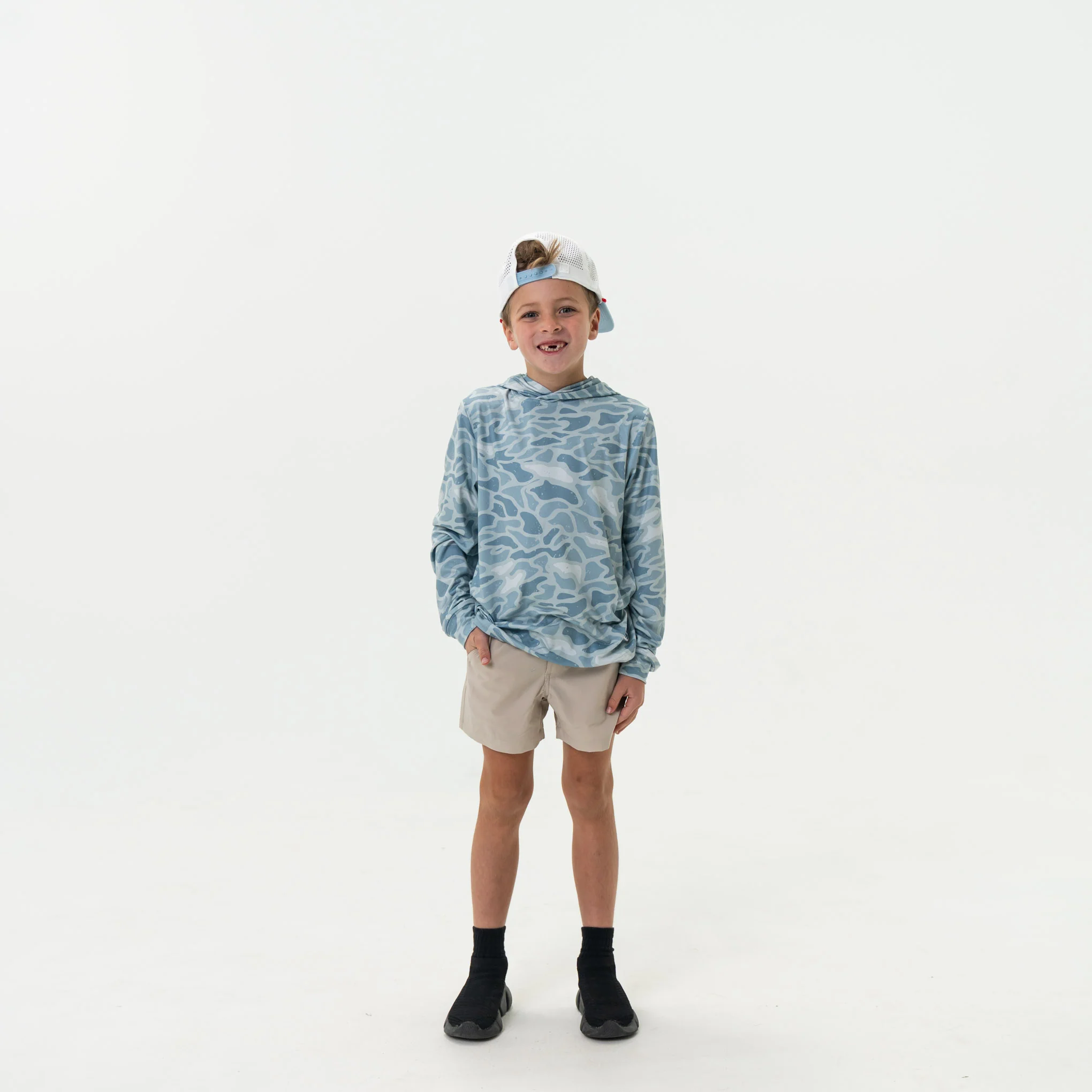 Youth Performance Hoodie - Seaside Camo
